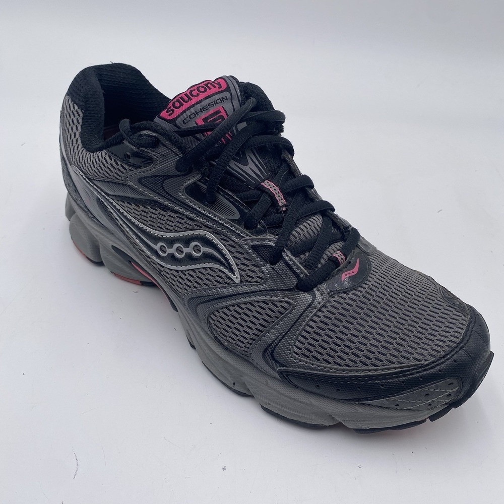 Saucony Grid Cohesion 5 Women's Running Shoes Size 11 Gray Pink 15119-2‎ Cleaned
